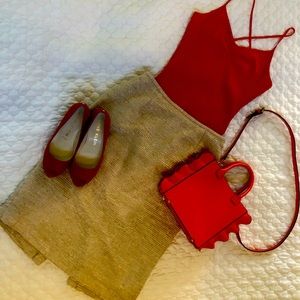 Sale !!! VINTAGE LAFAYETTE 148 NEW YORK TWEED GOLD PENCIL SKIRT